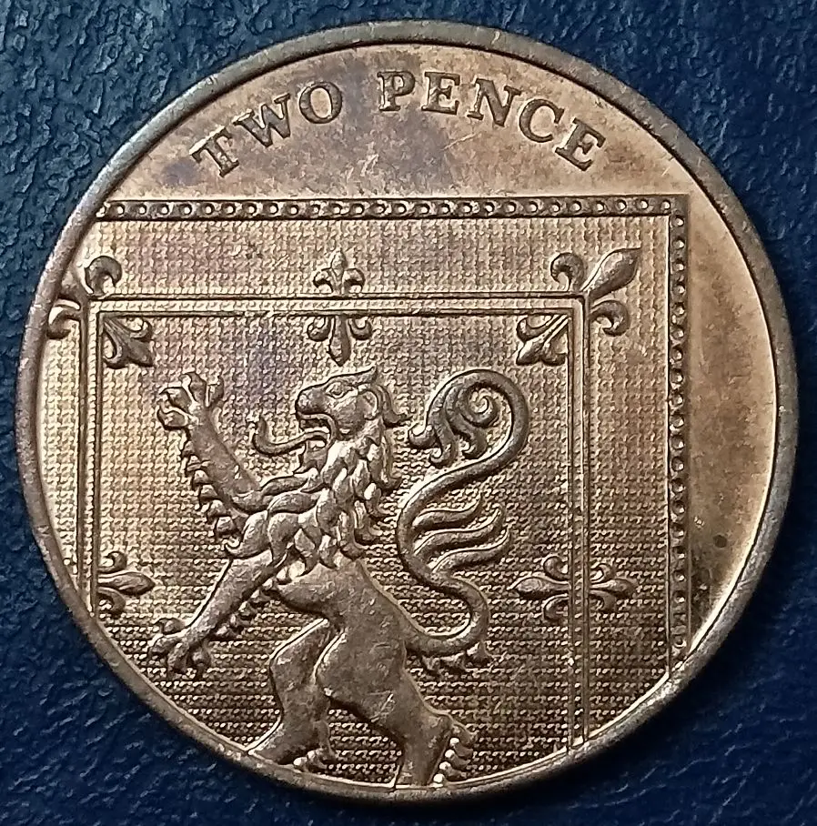 Великая британская монета 2 пенса издание Европейская 100% оригинальная старая |