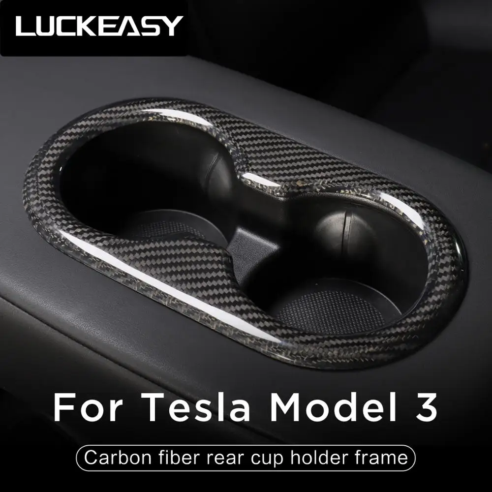Модификация интерьера автомобиля LUCKEASY для Tesla Model 3 2017 2020 настоящее углеродное