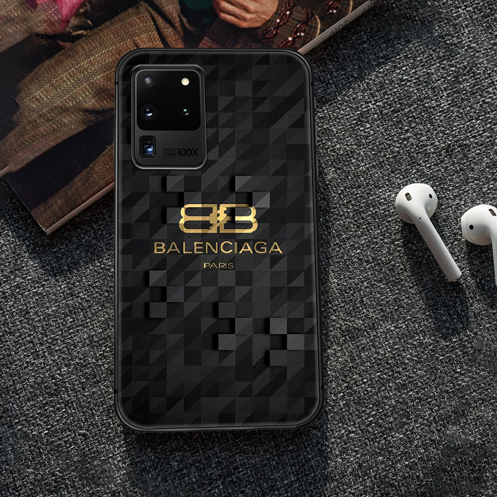 

French luxury brand Phone Case Cover Hull For Samsung Galaxy S 6 7 8 9 10 e 20 edge uitra Note 8 9 10 plus black cover painting