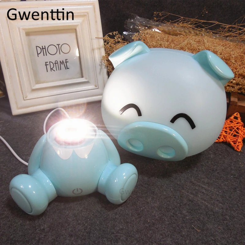 Мультфильм свинья Ночник Led USB лампа в форме животного детская спальня прикроватная лампа светильник подарок на день рождения освещение светильники домашний декор