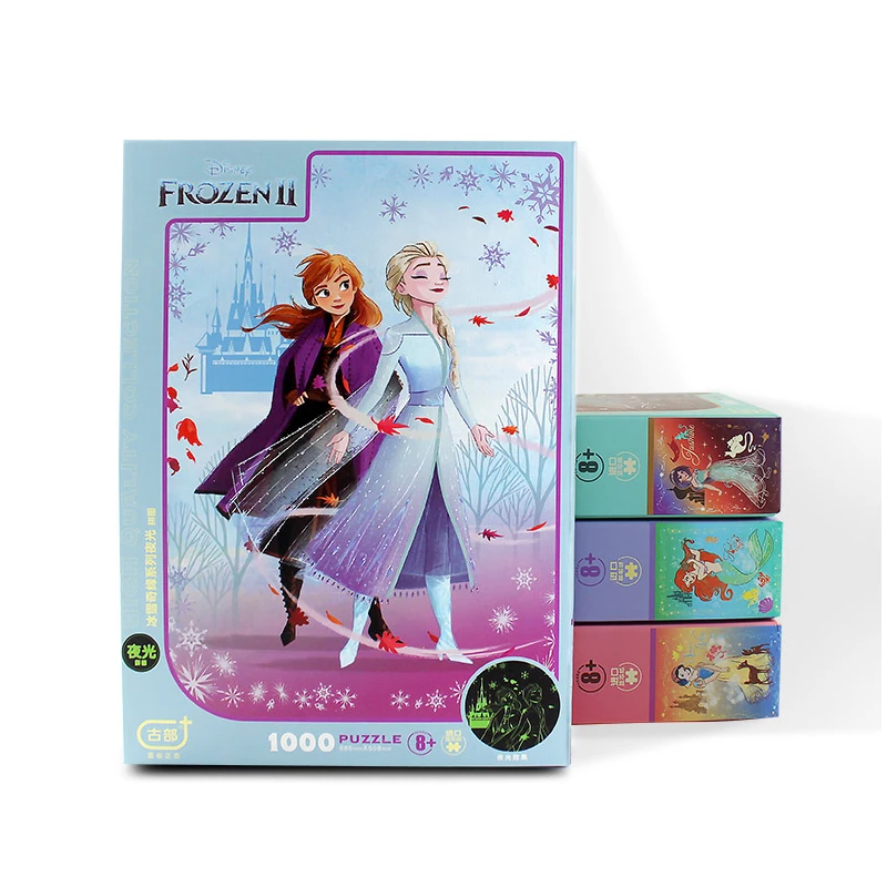 

Disney Princess Snow White mermaid Frozen 2 puzzle 1000 pieces Luminous Puzzle Educational Jigsaw Puzzle Toys IQ Games For Kids