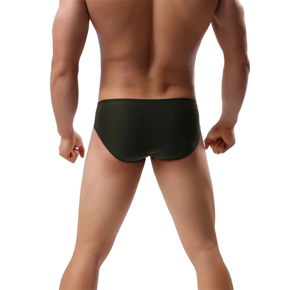 SAGACE Men's sexy seamless ice silk underwear briefs solid color breathable elastic not slippery good fit slim stretch strong | Спорт и