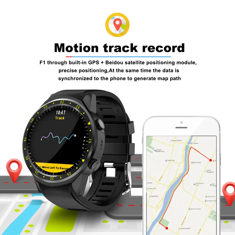 Умные часы F1, gps часы, трекер сердечного ритма, мужские умные часы, мульти-спортивный режим, sim-карта, шагомер для телефонов на базе Android Ios