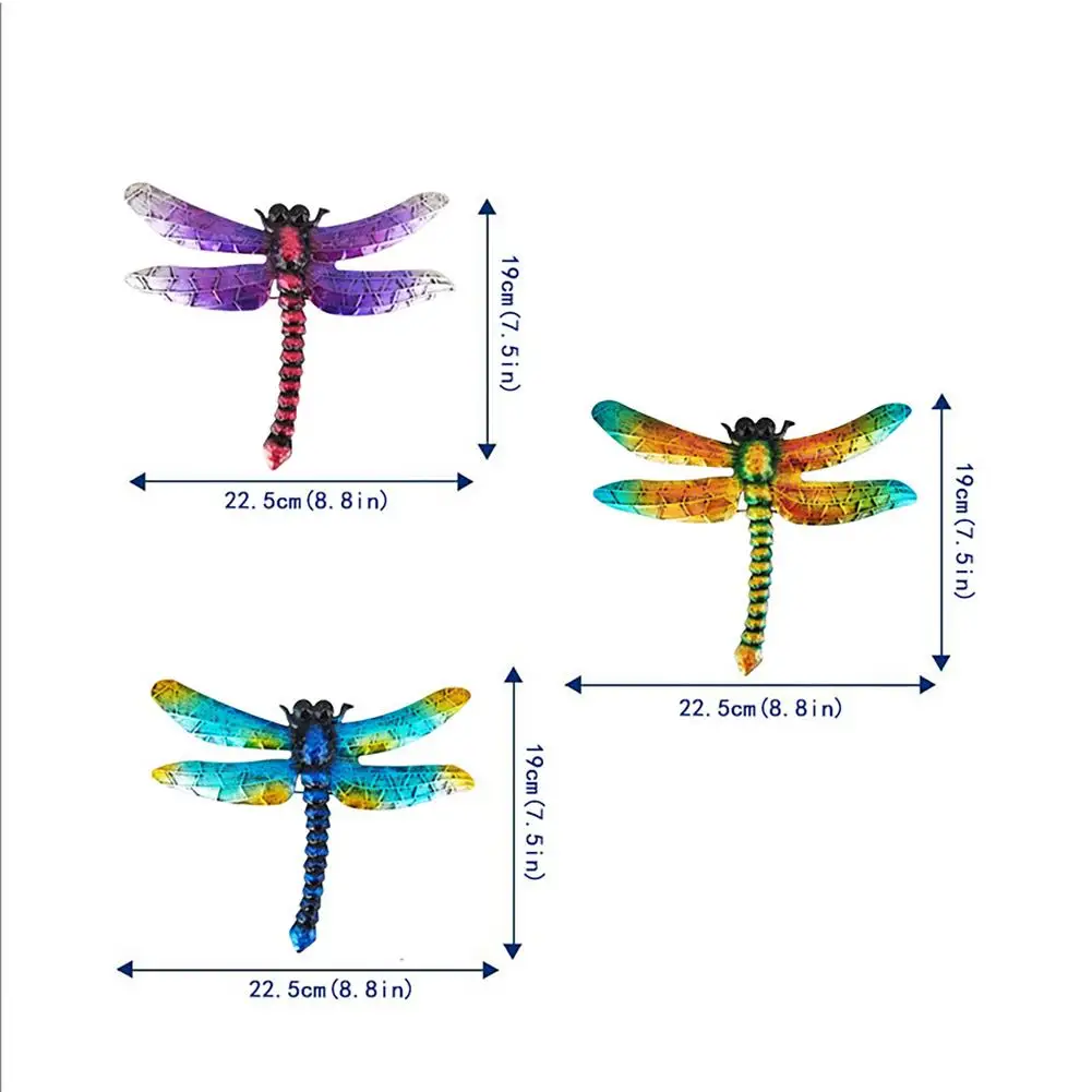 

Metal Dragonfly Wall Decor Indoor Art Sculpture Patio Wall Decoration Accessories Supplies
