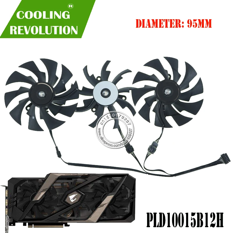 Placa Gráfica para Gigabyte Aorus Geforce Rtx 2060 Super Rtx 2070 Super Rtx 2080 Super Rtx 2080ti Xtreme Pld10015b12h Dc12v fã da Ventiladores e resfriadores