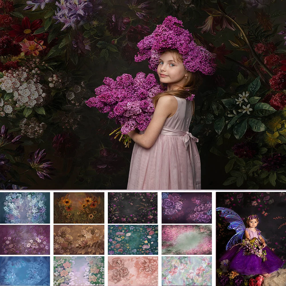 Mocsicka текстурированный фон для фотосъемки с изображением цветов ручной росписи