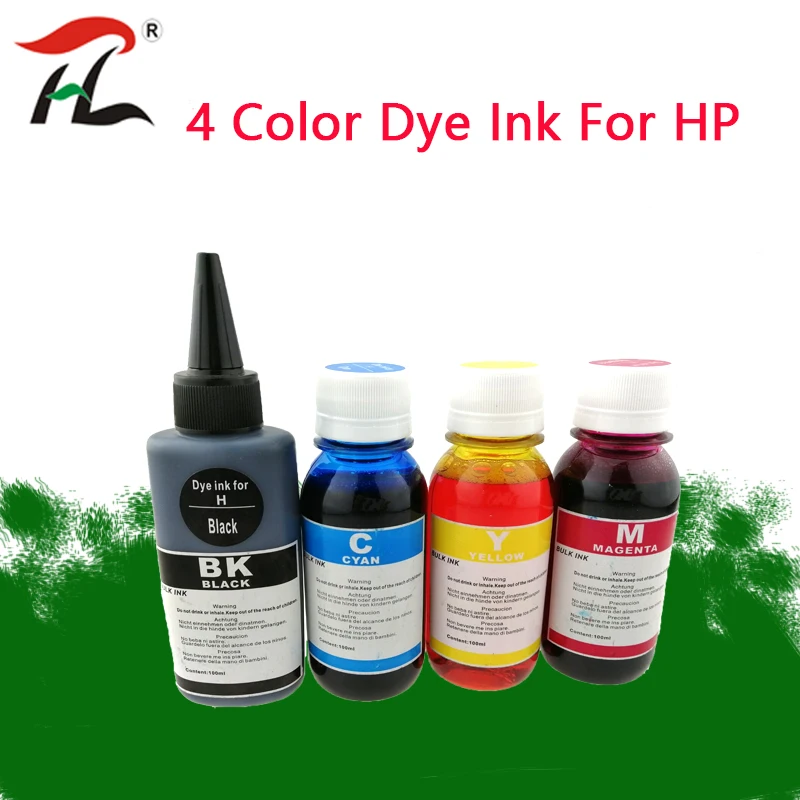 

4 Color Dye Ink For HP,4 Color+100ML,for HP Premium Dye Ink,General for HP printer ink all models 302XL 62XL 63XL 301XL 304XL