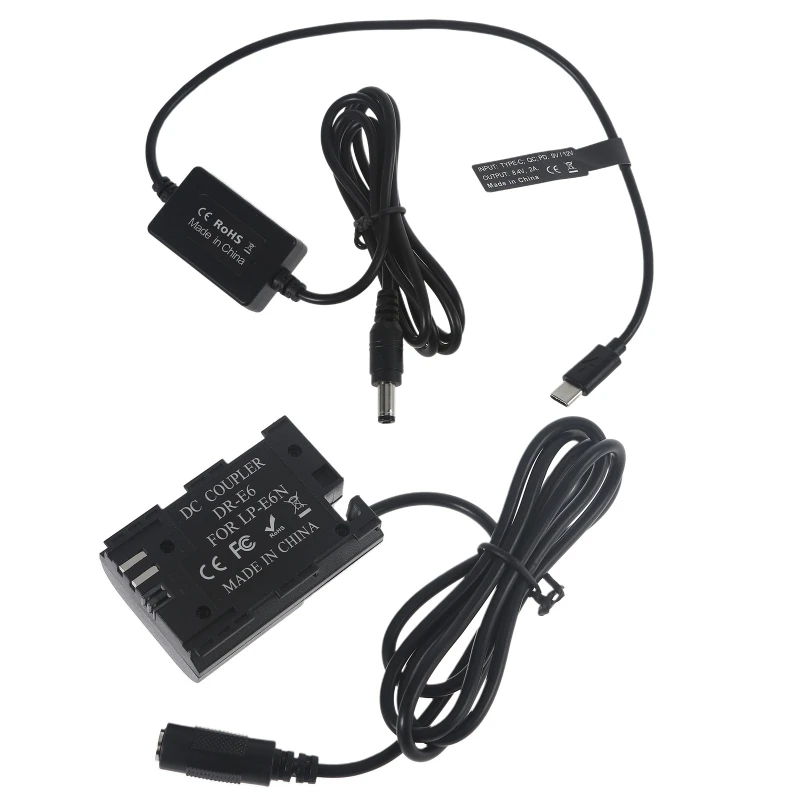 

Кабель питания для камеры Y1AE, с Type-C на DR E6, муляж аккумулятора для 5DS R 6D 7D II 60D 60Da