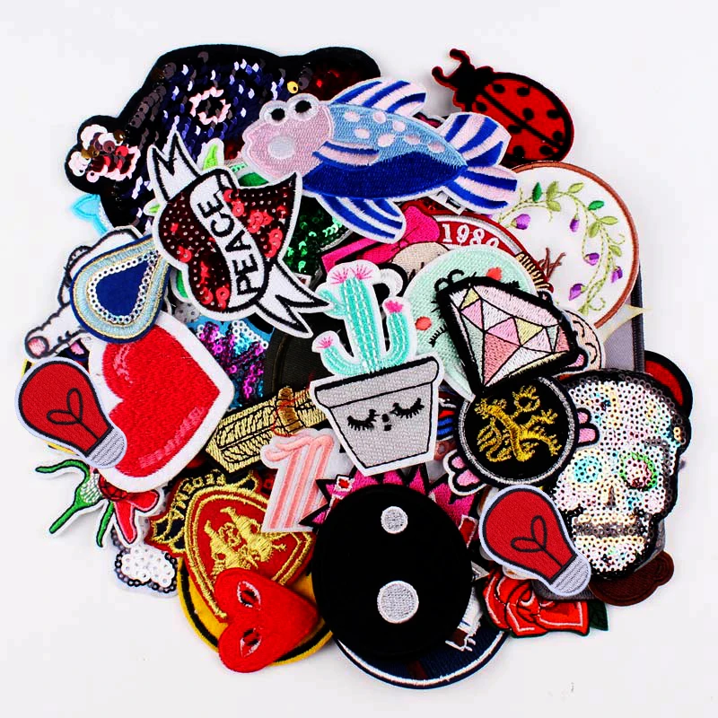 Pulaqi Случайные Смешанные 10 15 20 30 шт. термоклейкие Пришивные нашивки для одежды вышитые наклейки для одежды футболка сделай сам украшение F