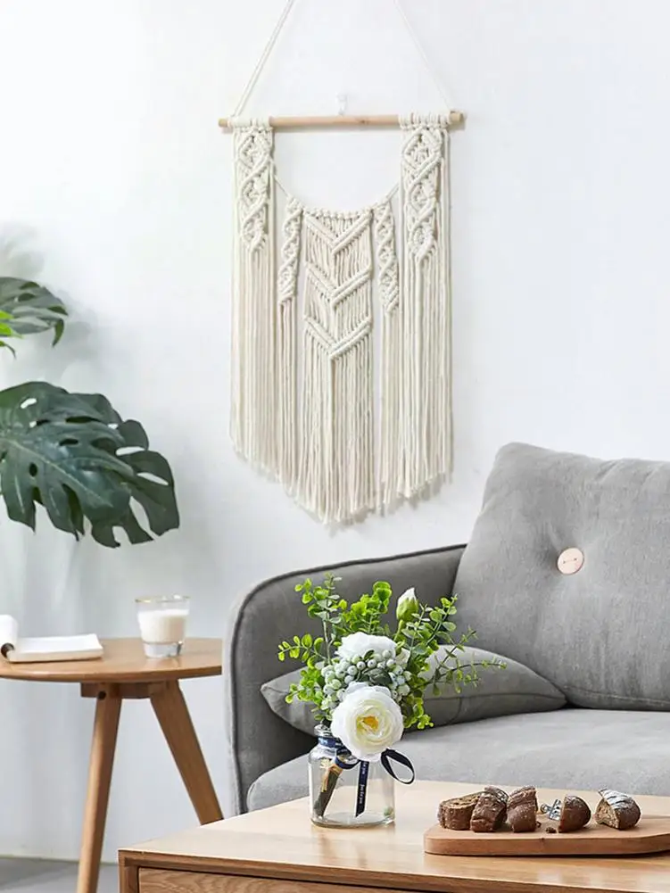 

Wall Hanging Woven Tapestry Boho Macrame Cotton Home Decoration