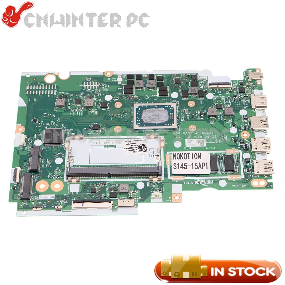 NOKOTION GS440 GS540 NMC511 5B20S42802 для Lenovo Ideapad S145-15API материнская плата ноутбука AMD Ryzen 5 3500U 4G RAM