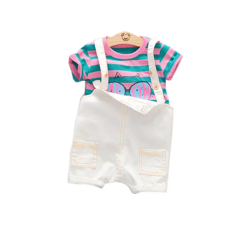 Летняя одежда для маленьких девочек Одежда малышей Модная младенцев Костюмы