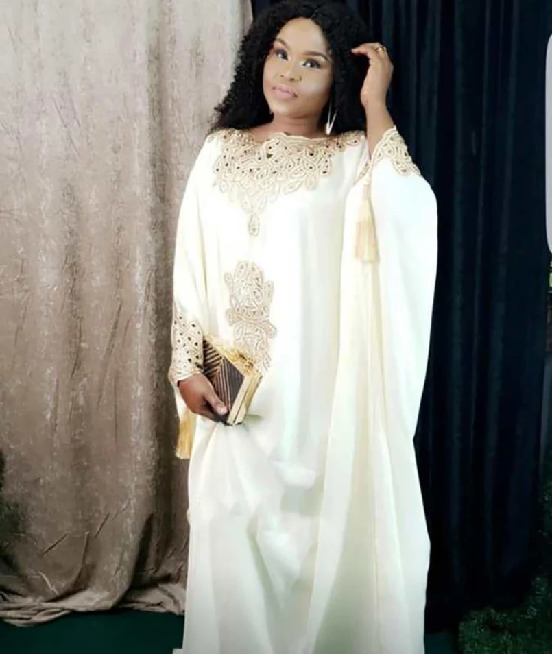 

African Women's Dress with Ultra-loose Long Skirt In Fashionable Chiffon Fabric African Clothing African Dress Women