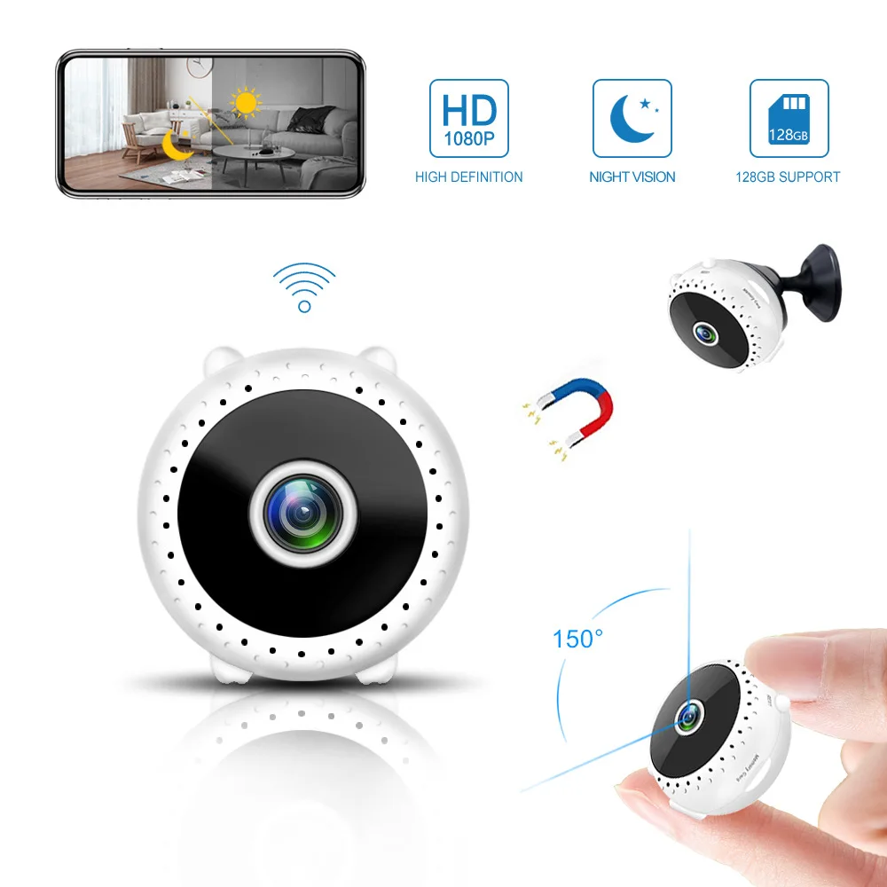 

A9 upgrade Wifi IP Camera 1080P Wireless Mini Camera Mobile Detection 150Â° Wide-angle Lens 2MP Hidden camera IR Night Vision