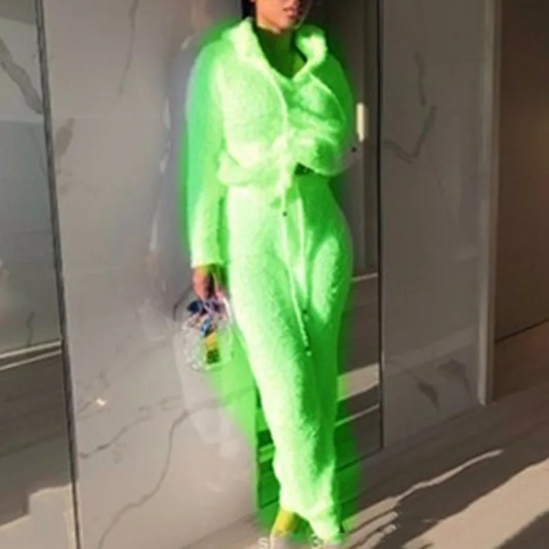 

Casual Hooded Fleece Women Tracksuit Two Piece Set Autumn Winter Sweatshirts Tops And Long Pants Solid Drawstring Suits Outfits