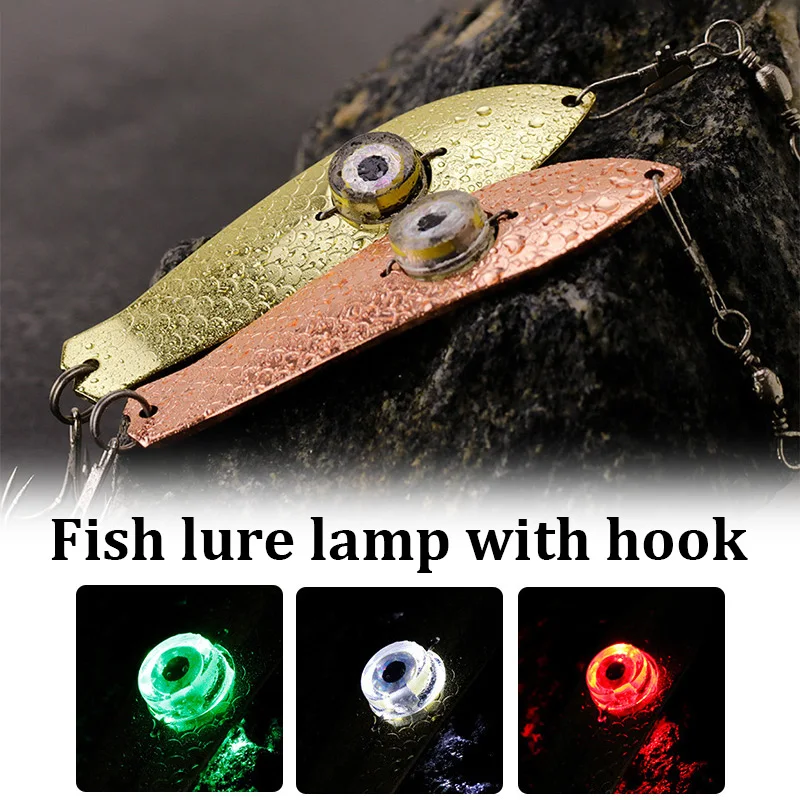 

1Pc 9.5cm Fishing Lure LED Light Bait Deep Drops Underwater Eye Shape Fishing Squid Fishing Bait Luminous Lure Fishing Parts LA