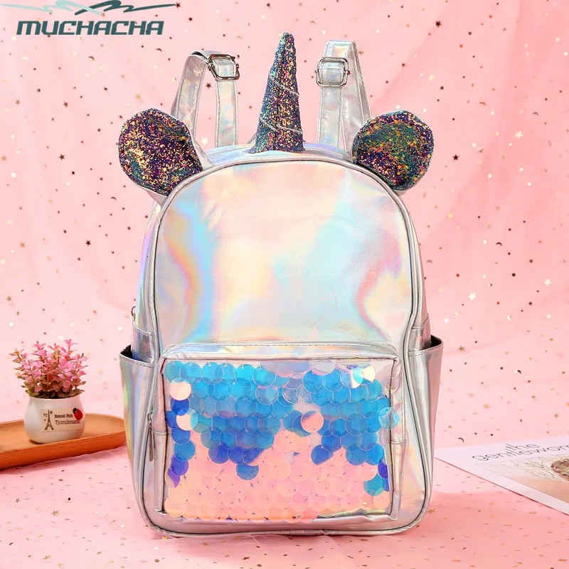 Модная блестящая Голограмма лазерная лакированная ПУ мультфильм Русалка