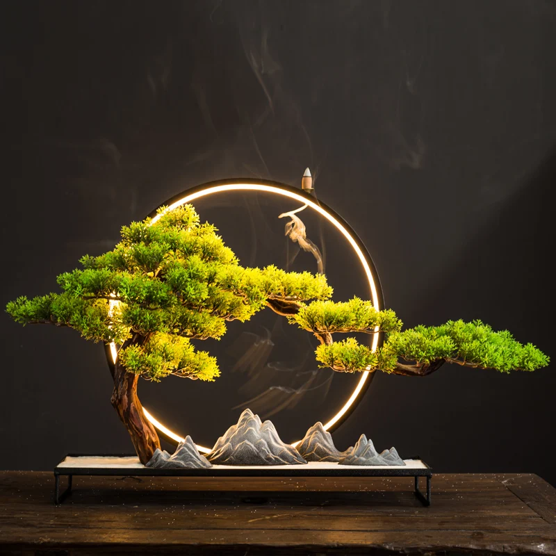 

Домашний Декоративный Настольный курильница с искусственными деревьями