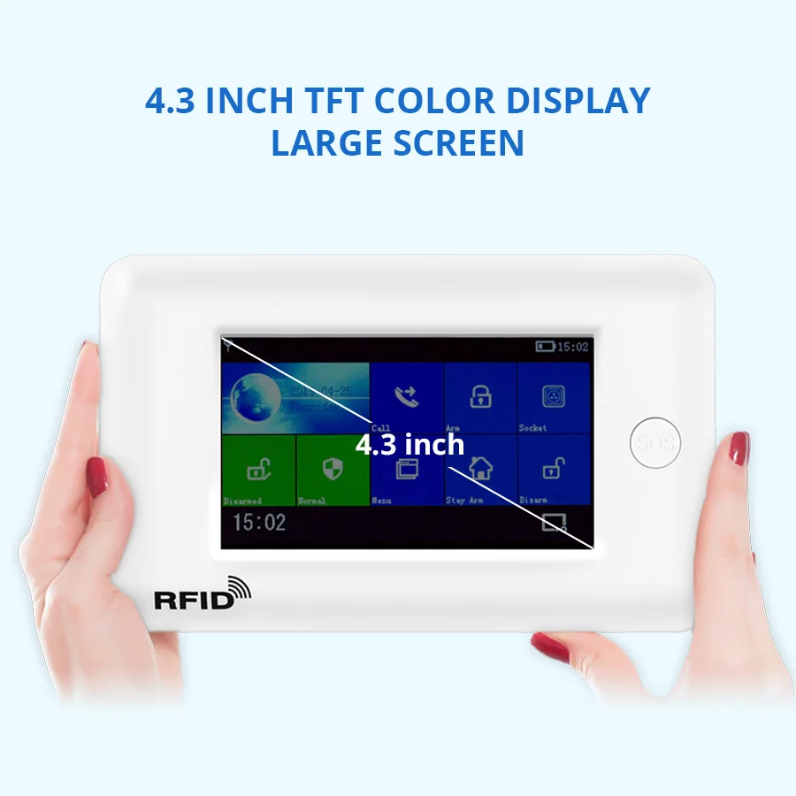 Fuers WIFI 2G 3G Smart Alarm System Home Security Anti Theft 4.3 inch Color Screen APP Remote Control PIR Motion Sensor | Безопасность и