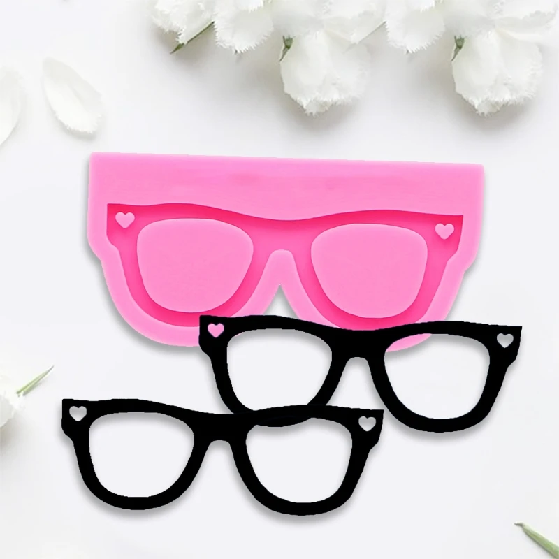 

Keyring Pendant Casting Silicone Mould DIY Crafts Jewelry Making Tool Glossy Glasses Shape Keychain Epoxy Resin Mold