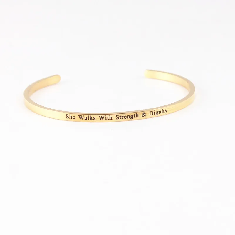 2021 новые модные золотые нержавеющая сталь браслет с гравировкой буквами