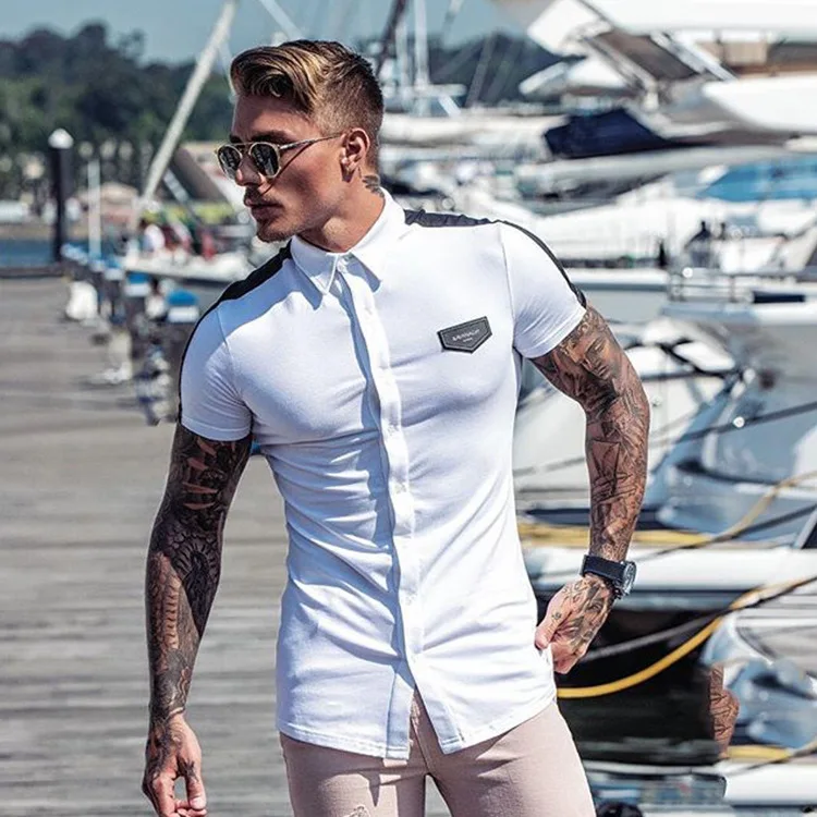 Модная новинка Мужская футболка для фитнеса бодибилдинг тренировка хлопок