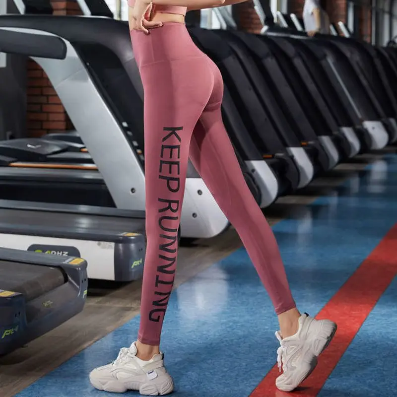 

High Waist Sports Pants Women Training Pants Stretch Tights Fitness Pants Thin Running Quick-drying Peach Hip Yoga Leggings