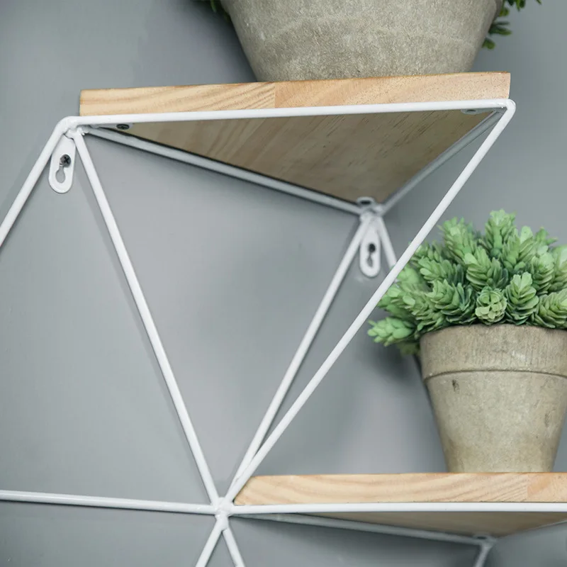 

NewWall Shelf Decoration Wall Plaid Simple Creative Wood Shelf Wall Hanging Shelf 030 Y