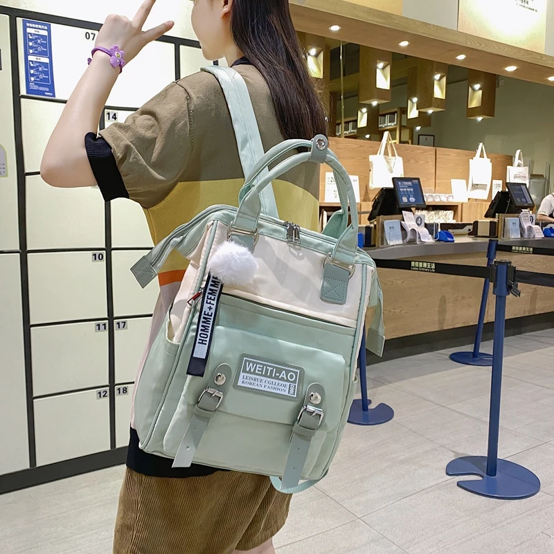 backpacks for school teenagers girls cute ring bag designer travel laptop backpack women notebook back pack patchwork bagpack free global shipping