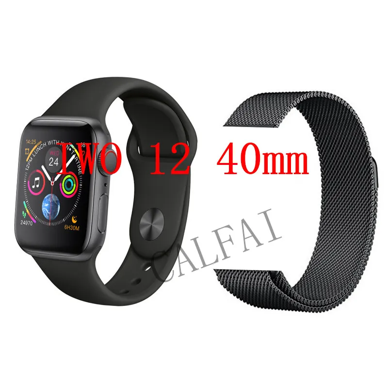 IWO 12 40 мм смарт часы серии 5 1:1 Смарт часы 30+ watchfaces с Siri ЭКГ протектор чехол PK iwo 9 8 10 - Цвет: Тёмно-синий