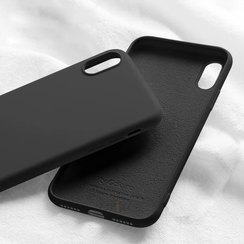 Жидкий силиконовый чехол для oppo Рено z 10x зум realme x lite 3 pro k3 r19 k1 r9 r9s r11 r11s плюс r15x r17 r15 f5 f9 a3s a5 a3 a7 - Цвет: black