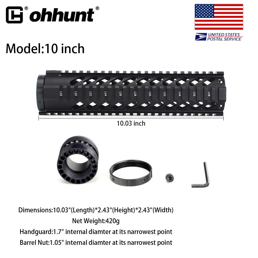 Тактические винтовки Ohhunt 4 7 10 12 15 дюймов квадропикатинни с бесплатным поплавком