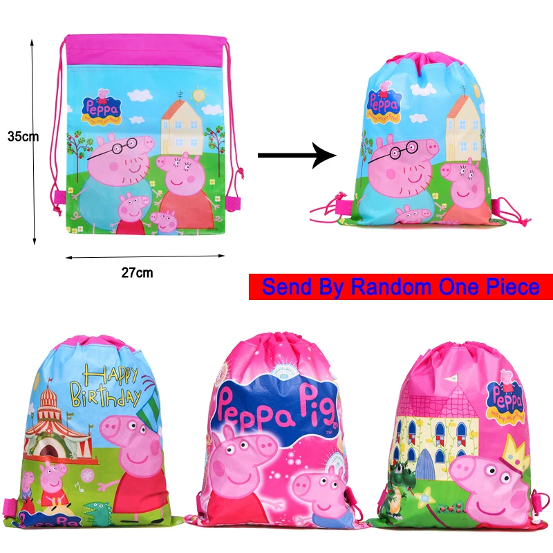 random one piece Оригинальная игрушка Peppa, Свинка Джордж, фигурки, кукла Peppa, друзья, любовь, обучение, классная сцена, развивающие игрушки, Детский Рождественский подарок - Цвет: random one piece