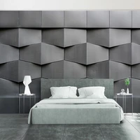 custom photo 3d stereoscopic gray black geometric pattern modern interior design large mural wallpaper for living room bedroom