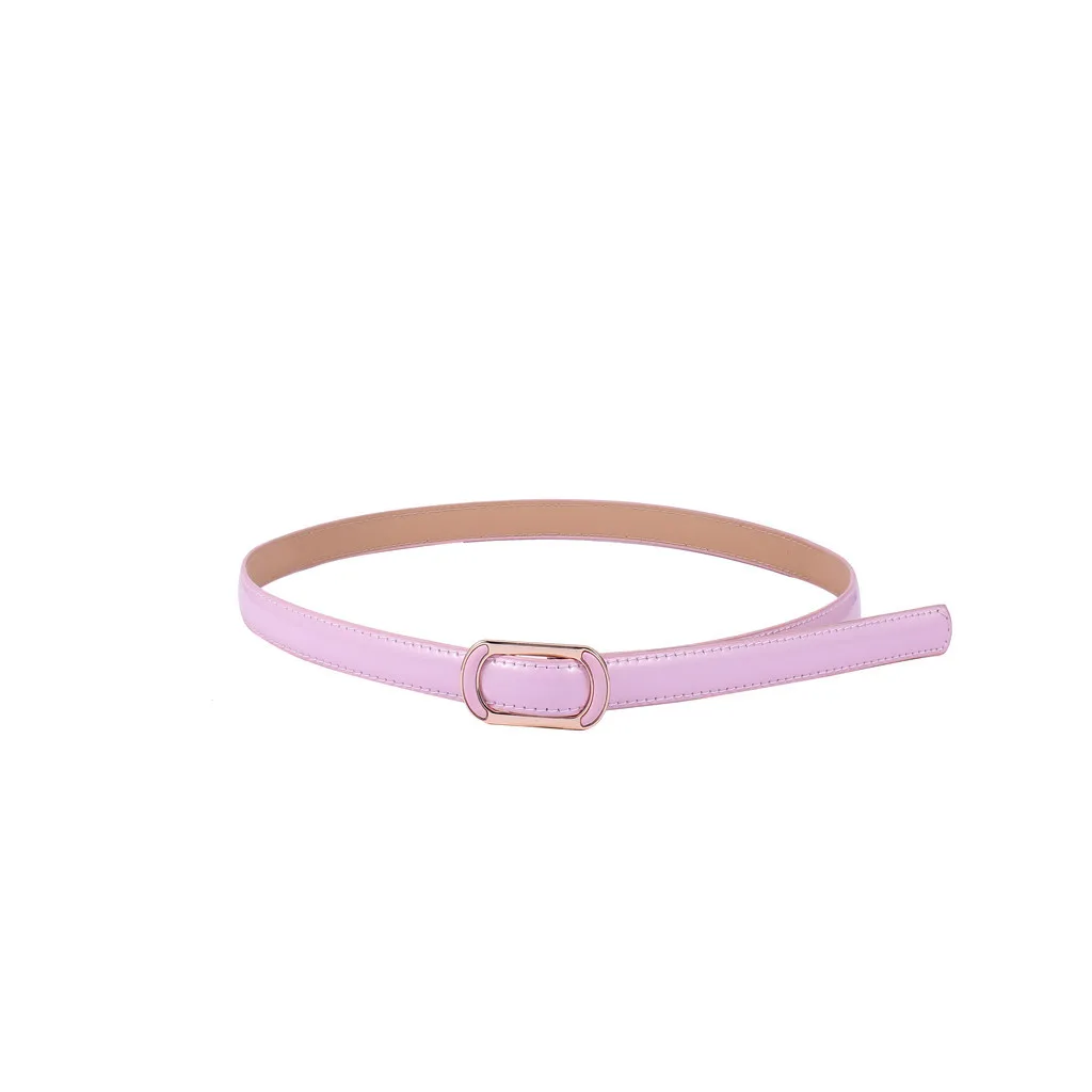

Drop Shipping Women Fashion Waist Belt Narrow Stretch Dress Belt Thin Buckle Leather Leather Straps Belts for Jeans 2021