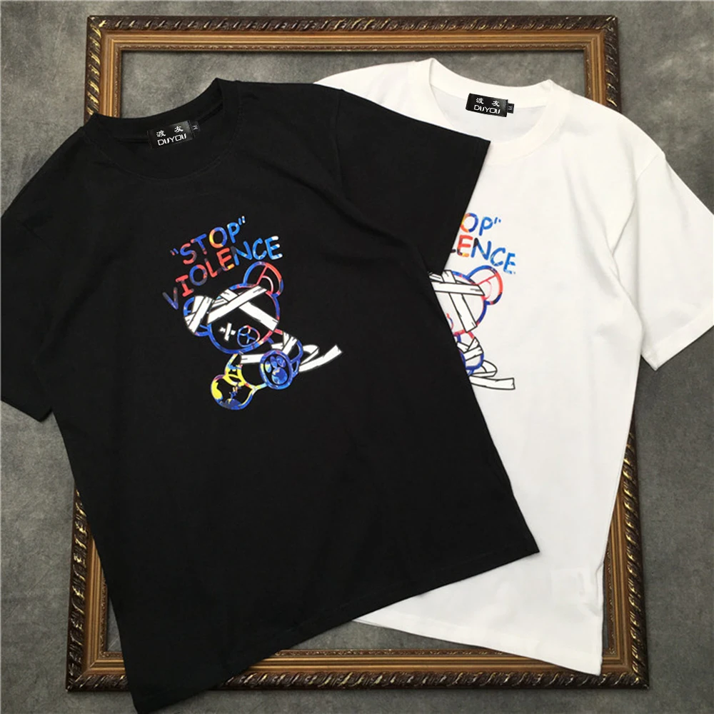 Футболка мужская с коротким рукавом и принтом медведя marcelo barrett уличная одежда