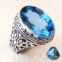 fashion women ring blue round wedding trendy jewelry size 6 10