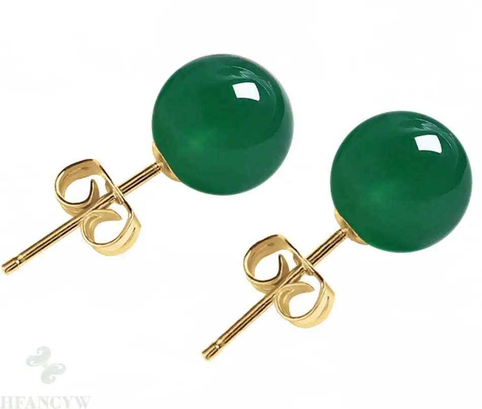 12mm natural green agate gemstone earrings Wedding Lovely Jewelry Gemstone Flawless Accessories Mesmerizing Classic Cute