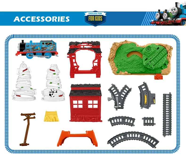 Паровозик Thomas& Friends, скручивающий торнадо, Набор детских игрушек, строительный поезд, трек для помещений, Забавная детская обучающая игрушка