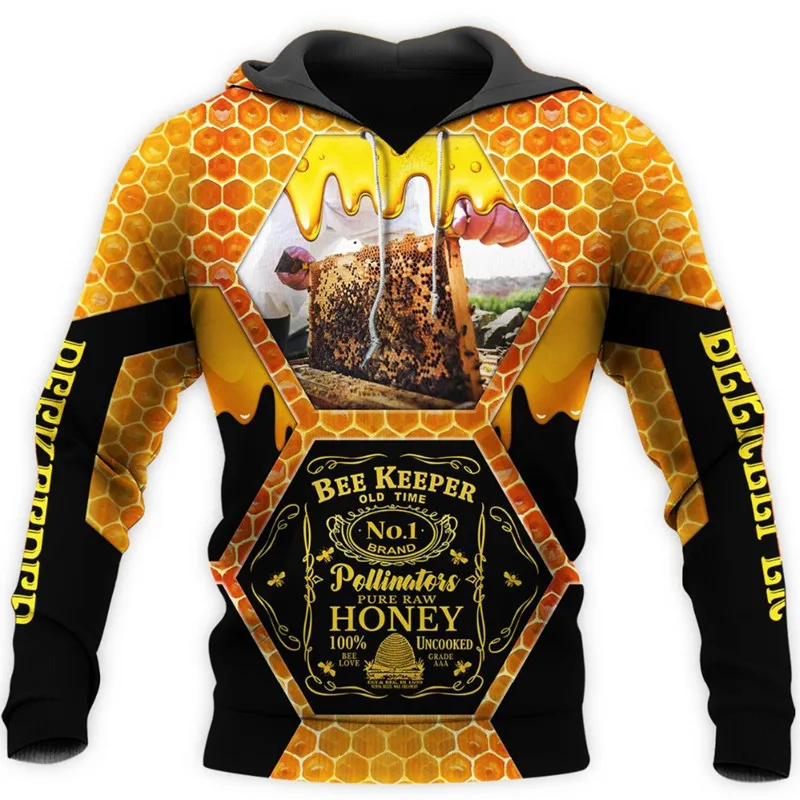 

Beekeeper 3D printing men's hoodie pure raw honey Harajuku fashion hoodie sweatshirt unisex casual pullover/sweatshirt style 03