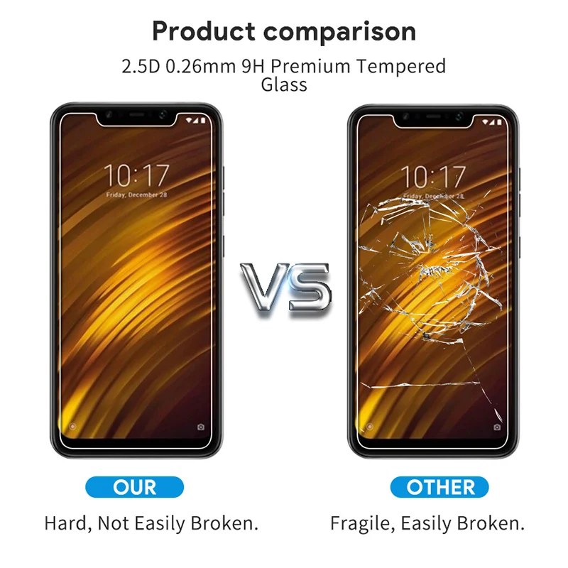 Закаленное защитное стекло 9H HD для Xiaomi Pocophone F1 защита экрана Mi 8 SEA2 Lite Mi5s Plus Mi6 A1 A2 Mix