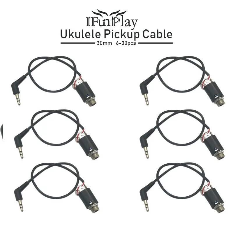 6 шт. укулеле мост пьезо пикап эквалайзер Замена Hookup провода кабель 3 5 мм разъем и