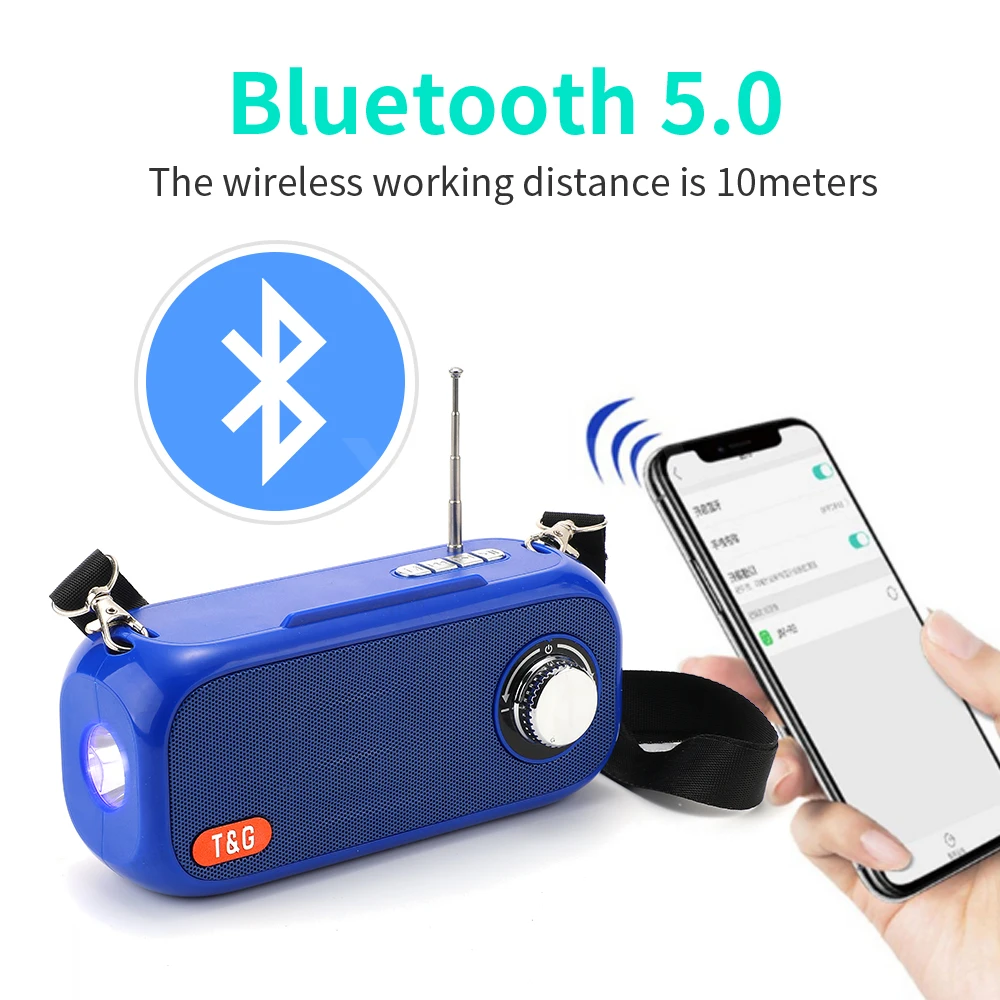 

Portable Bluetooth Speaker Draadloze Bass Kolom Fm Radio Outdoor Usb Speakers Ondersteuning Aux Tf Subwoofer Luidspreker