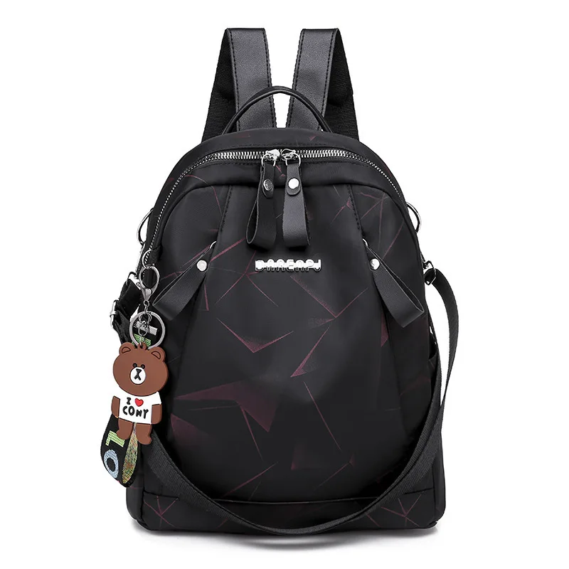 Черный геометрический водонепроницаемый Оксфорд Back Pack маленькие рюкзаки для женщин девочек подростков пакет школьной сумки женщина колледж - Цвет: Red