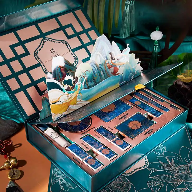 

Китайский стиль макияж подарочный набор воздушная Подушка BB крем матовая помада консилер тени для век Пудра винтажный косметический набор