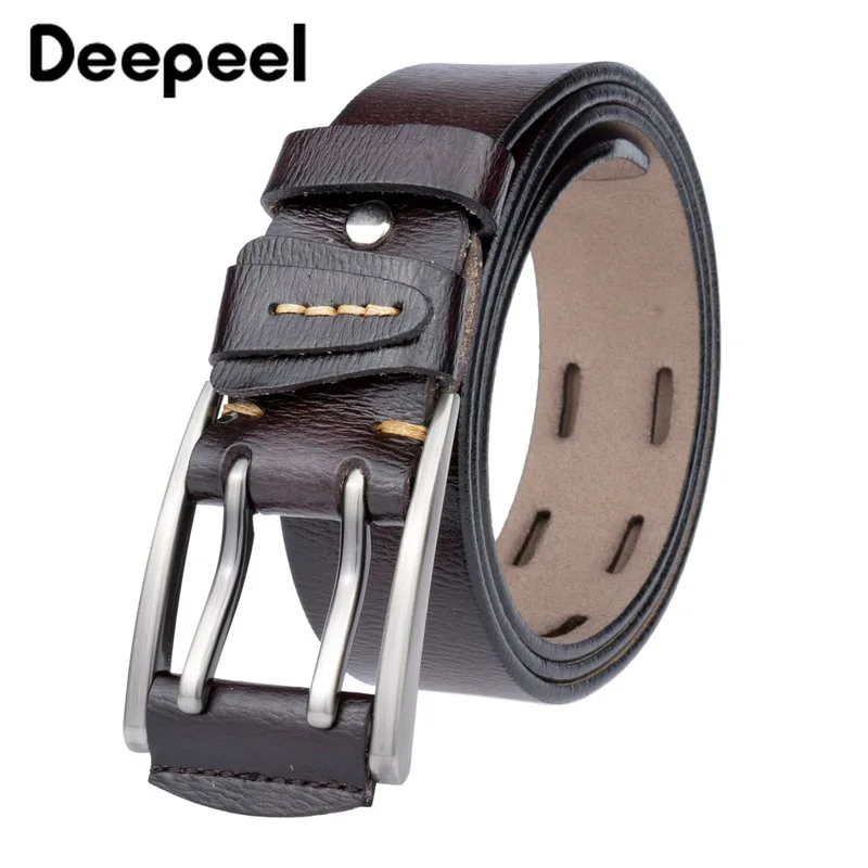 Мужской ремень из натуральной кожи с двойной пряжкой 4*110 130 см|Мужские ремни| |