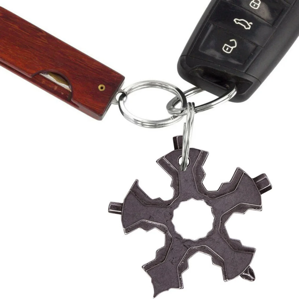 

Portable Screwdriver 16-in-1 Snowflake Multi-tool Outdoor Tool Card Keychain Bottle Opener