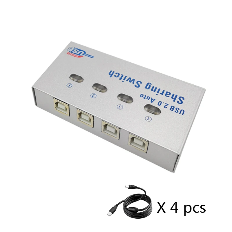 4 порта USB интеллектуальный коммутатор автоматический разветвитель четыре в и один из нескольких компьютеров поделиться usb-устройством