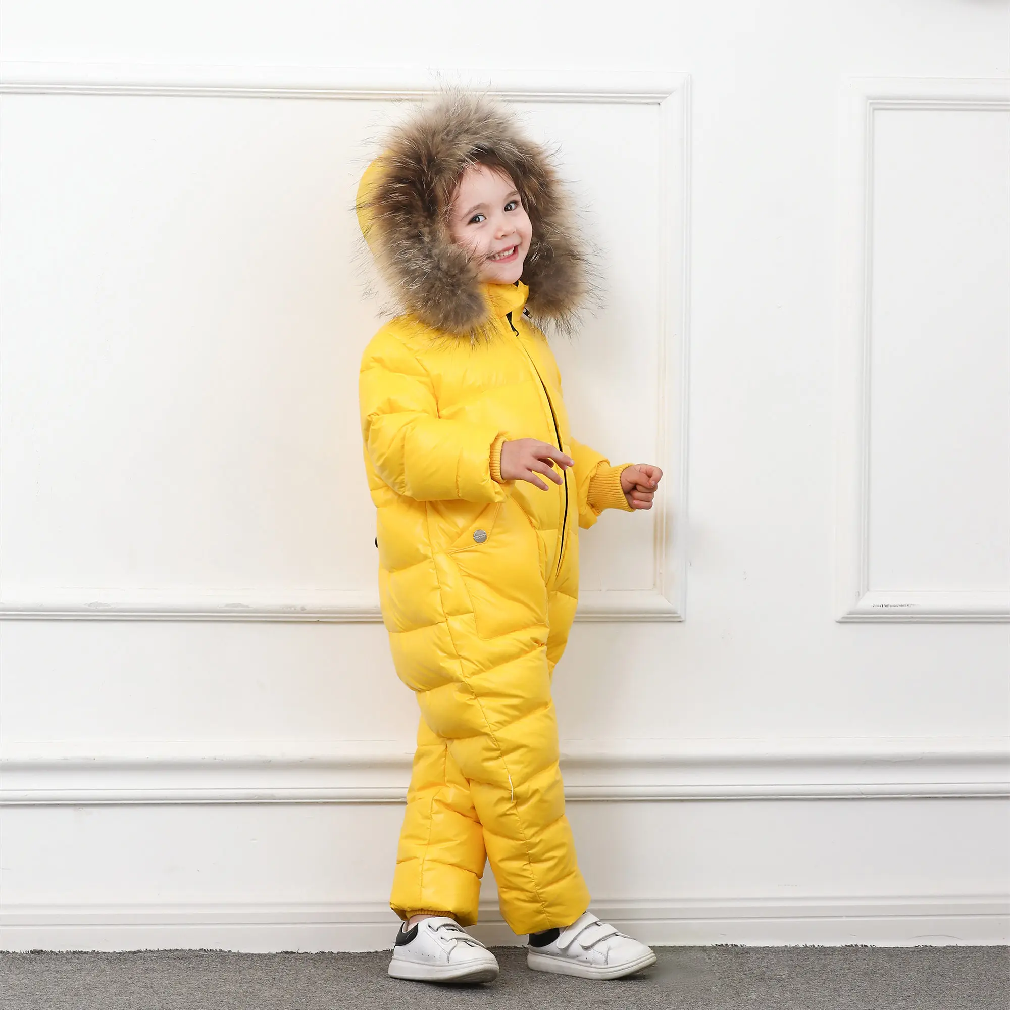 Зимняя куртка для мальчиков и девочек Epacket комбинезон с капюшоном блестящим