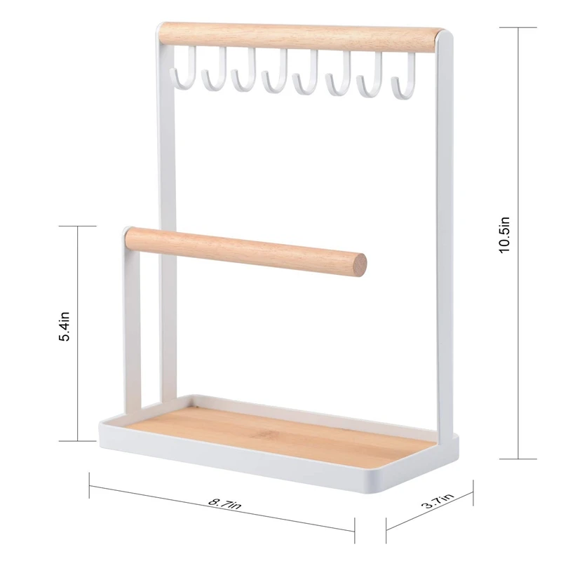 

Jewelry Storage Holders with Hooks Double Laye Necklace Earrings Display Iron Shelves for Wall Bedroom Desk Decoration Key Racks